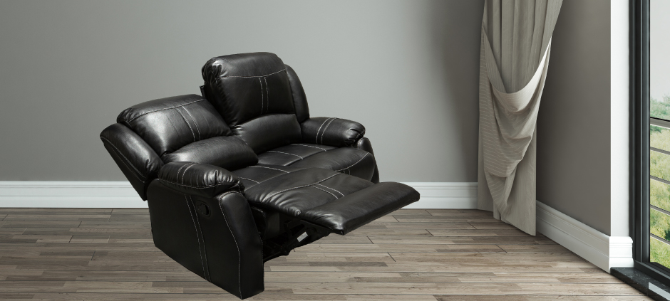 Lorraine Bel-Aire Deluxe Ebony Reclining Love Seat One Seat Fully Reclined by American Home Line